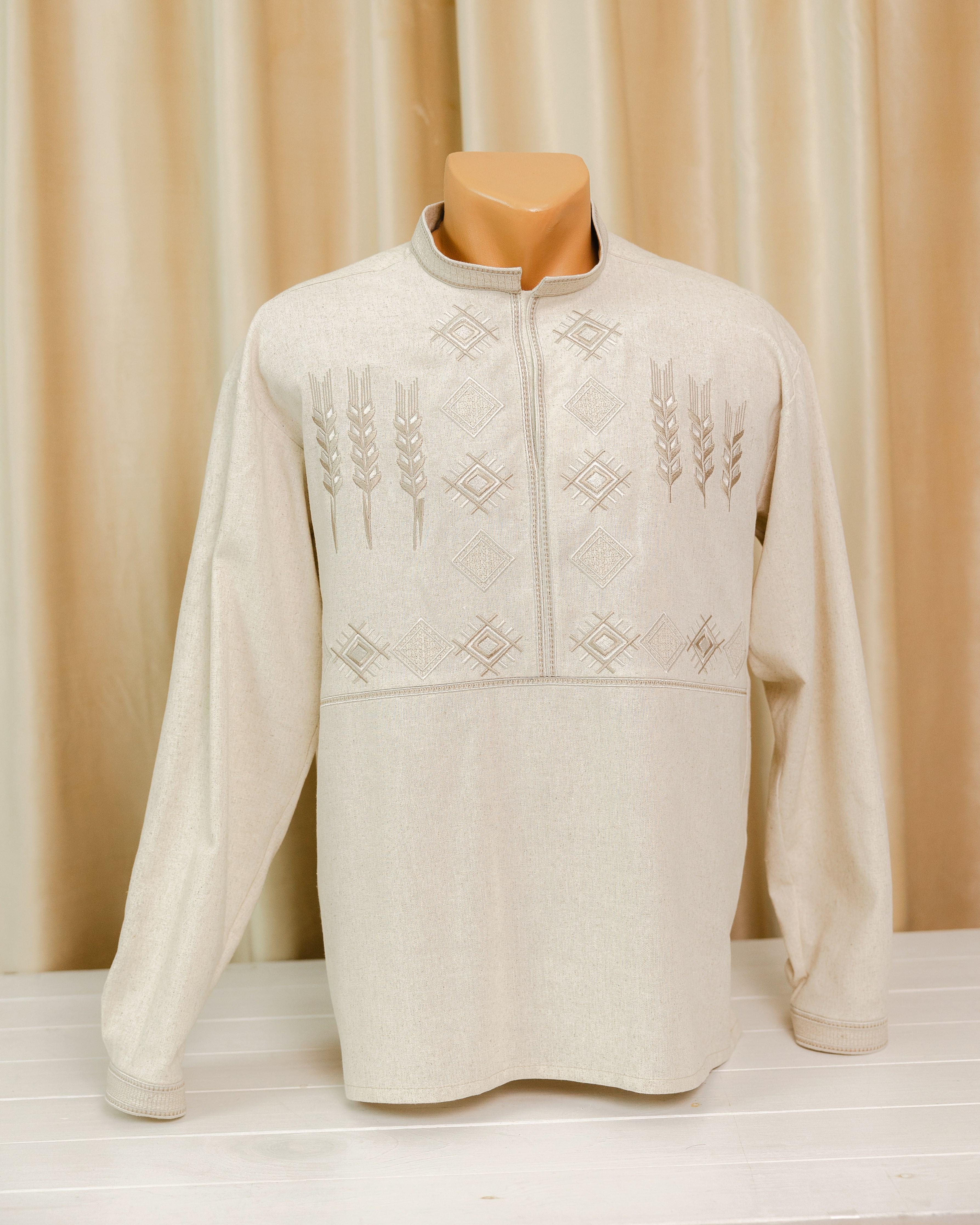 Вышиванка мужская Колос льняная S (0002230) - фото 9 Вышиванка мужская Колос льняная S (0002230) - фото 9