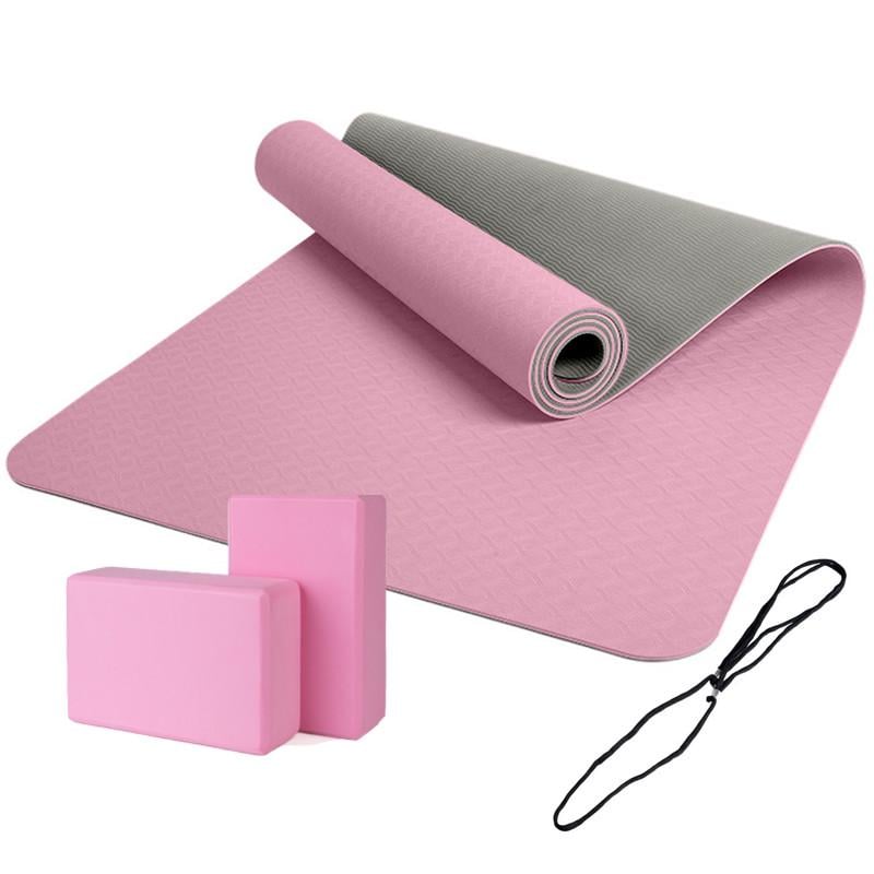 Набор для йоги Feel Fit Коврик двусторонний 183х61 см и 2 шт. блоки Розовый Набор для йоги Feel Fit Коврик двусторонний 183х61 см и 2 шт. блоки Розовый