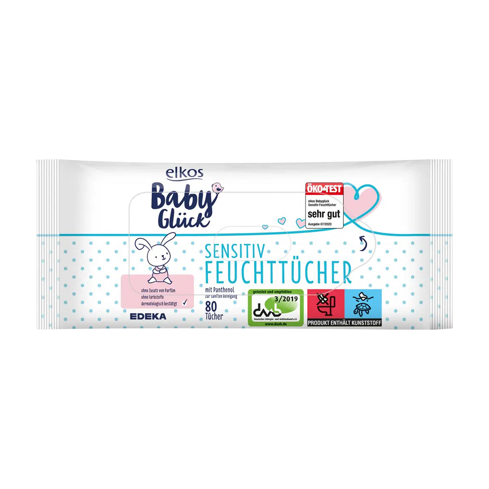 Дитячі вологі серветки Elkos Baby Sensitive 80 шт. (НФ-00003534)