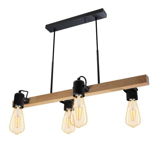 Светильник подвесной ETRON WoodLine Spot Е27 4x40 Вт Натуральный/Черный (1-EDR-8206)