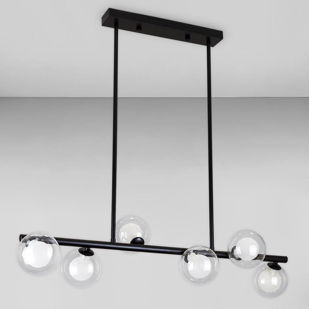 Люстра потолочная Light House LS-18615-6 BK/CLWH Черный/Прозрачный