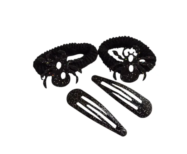 Заколки на Хелловін з резинками Павуки One size Чорний (703079) Заколки на Хелловін з резинками Павуки One size Чорний (703079)