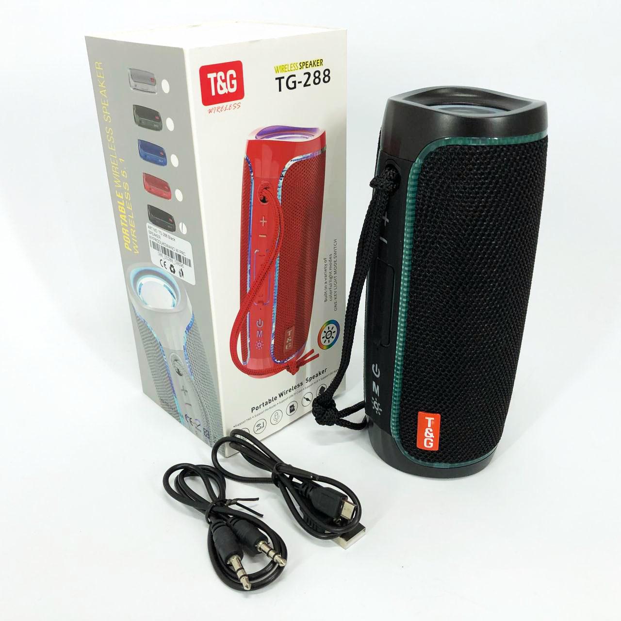 Портативна колонка Bluetooth з LED підсвічуванням Чорний (TG288) - фото 16 Портативна колонка Bluetooth з LED підсвічуванням Чорний (TG288) - фото 16