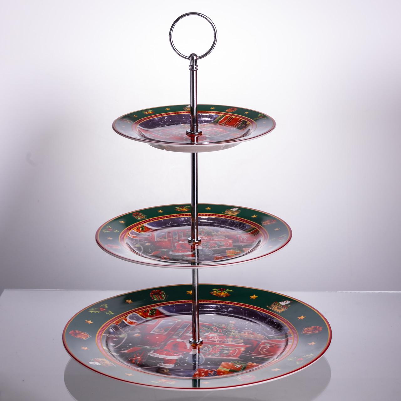 Этажерка для фруктов и десертов Santa фарфоровая h 34 см (HP-SDHK-9) - фото 5 Этажерка для фруктов и десертов Santa фарфоровая h 34 см (HP-SDHK-9) - фото 5