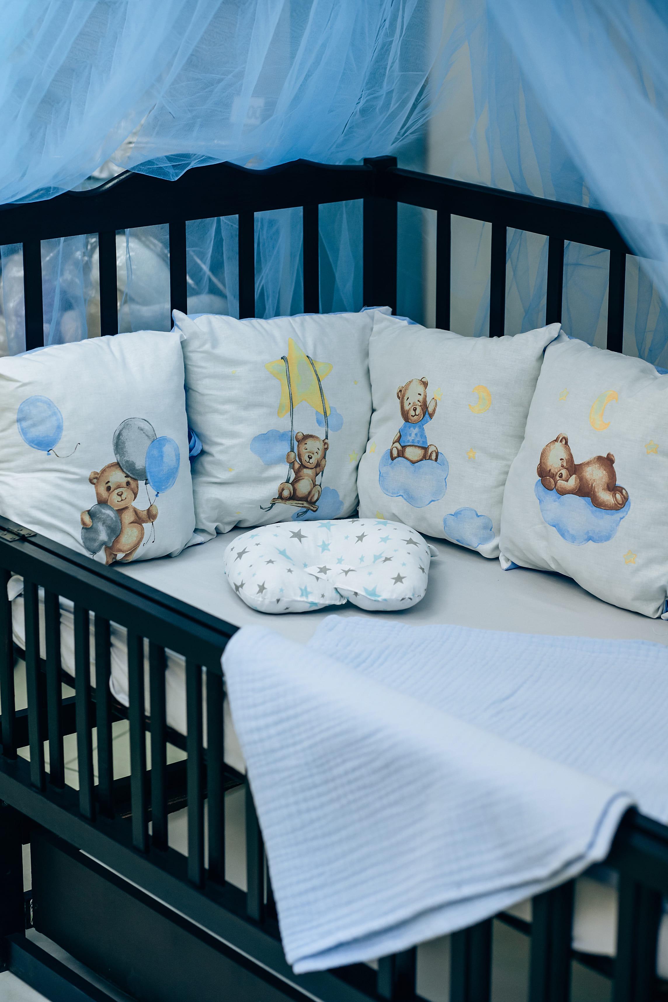 Балдахин на детскую кровать из фатина 150x300 см Синий (1463) - фото 3 Балдахин на детскую кровать из фатина 150x300 см Синий (1463) - фото 3