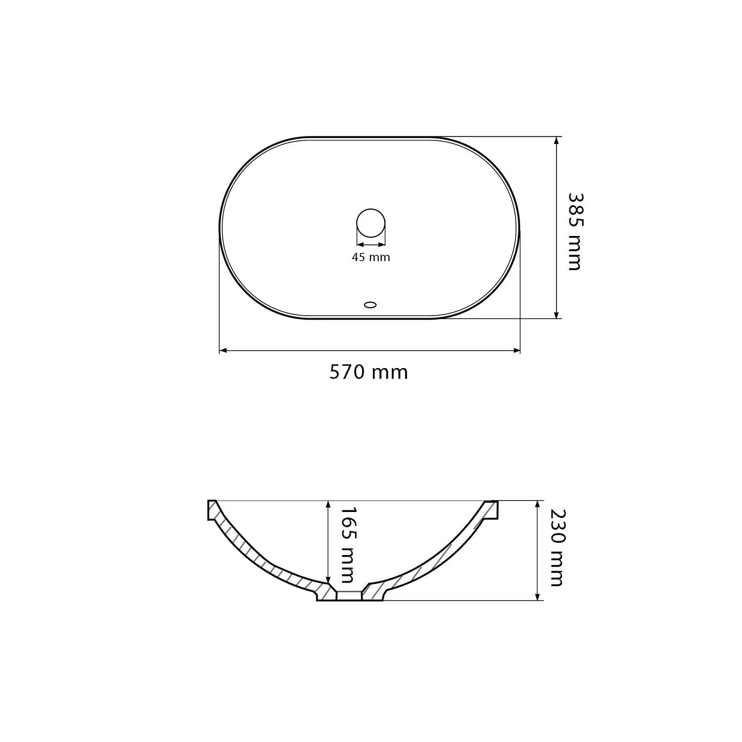 Раковина врізна VBI Mirandola овальна 385x570 мм Білий (RM-VBI-018007) - фото 5 Раковина врізна VBI Mirandola овальна 385x570 мм Білий (RM-VBI-018007) - фото 5