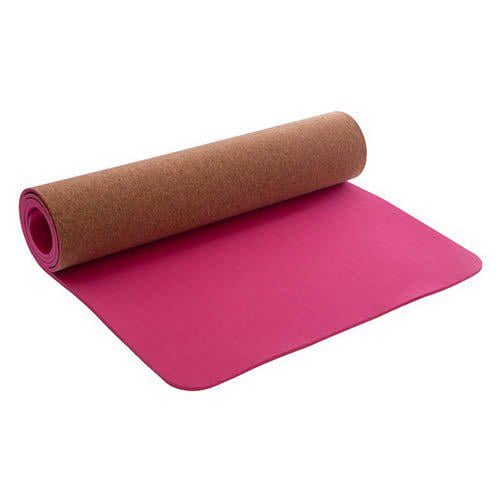 Коврик для йоги FI-2433 пробковый каучуковый Розовый (56508150)
