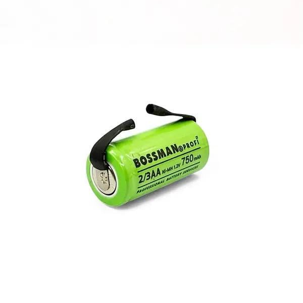 Аккумулятор технический Bossman Profi Ni-Mh 1.2V 750mAh 2/3AA с контактами под пайку (BSM-2/3AAU)