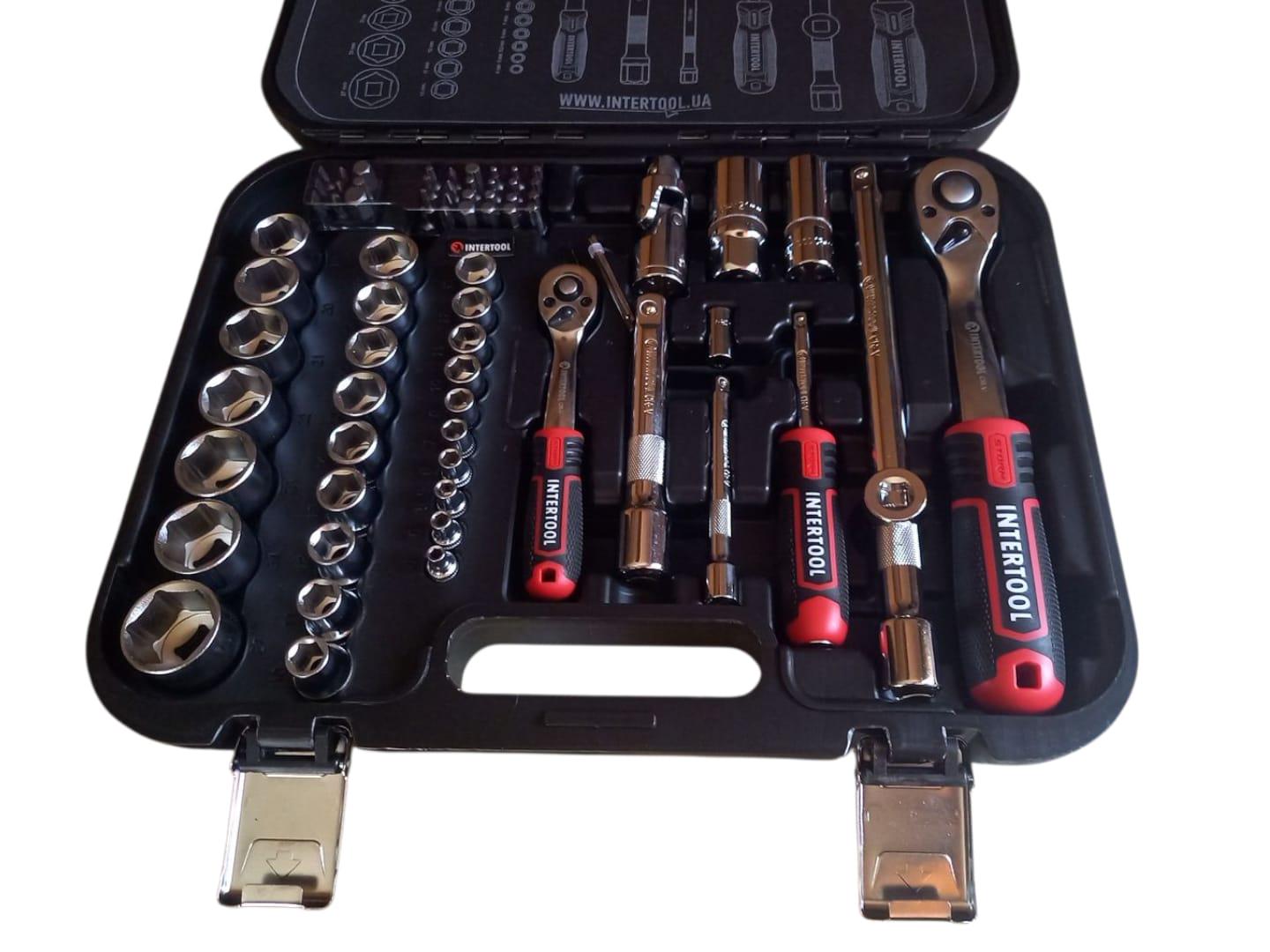 Набор инструментов Cr-V STORM INTERTOOL ET-8073 1/2" & 1/4" (27730448) - фото 6 Набор инструментов Cr-V STORM INTERTOOL ET-8073 1/2" & 1/4" (27730448) - фото 6