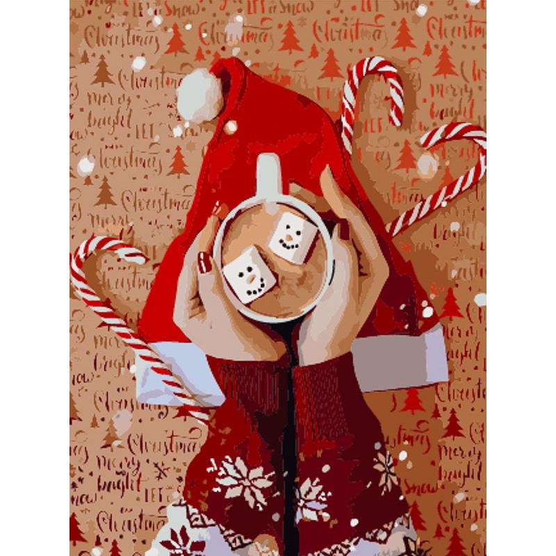 Картина по номерам Strateg Премиум Кофе в руках 30x40 см (SS6830)