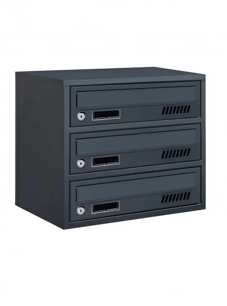 Почтовый ящик с декоративной перфорацией Галиндустрия E2-03-А металлический на 3 квартиры 390x250x345 мм Антрацитовый (150-119-000004685) Почтовый ящик с декоративной перфорацией Галиндустрия E2-03-А металлический на 3 квартиры 390x250x345 мм Антрацитовый (150-119-000004685)