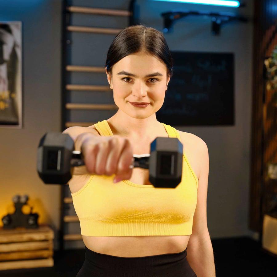 Гантеля шестигранная прорезиненная TREX Sport TX-100RD 10 кг (5189) - фото 15