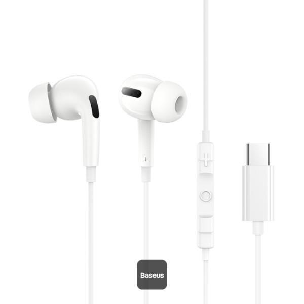 Наушники проводные BASEUS Encok CZ18 White с микрофоном и регулятором громкости (30659159)