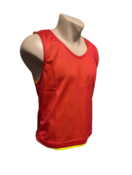 Манишка детская Сток без лого двусторонняя S 140-158 см Красно-желтый (797) - фото 2 Манишка детская Сток без лого двусторонняя S 140-158 см Красно-желтый (797) - фото 2