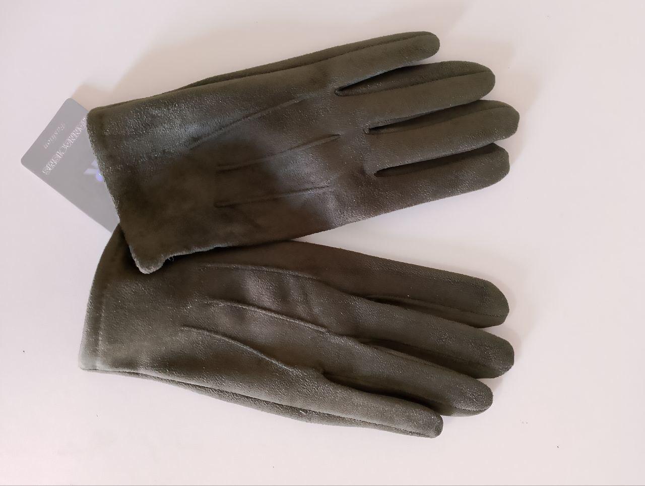 Рукавички сенсорні осінь-зима фліс L Хакі (43) - фото 3