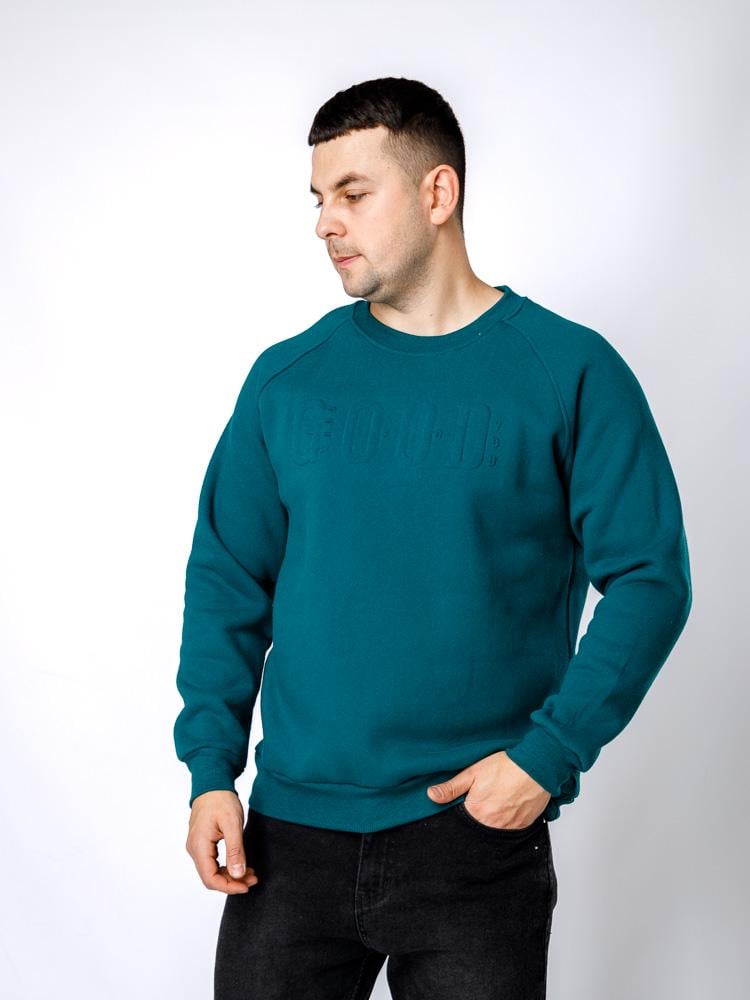 Свитшот мужской ЦБ-00224122 р. 52 Темно-зеленый (SKT000919004)