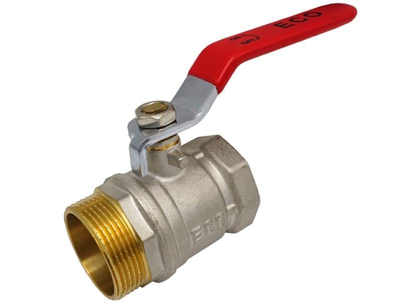 Кран шаровой Eco 1 1/2" ВЗ ручка красный никель (RS-ST-BHE51)