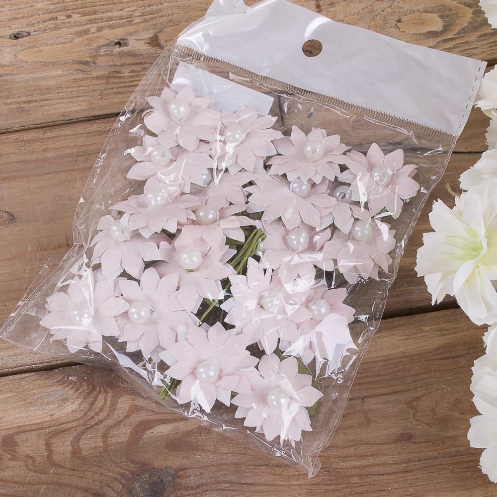 Бутоньерка ромашка бумажная 20 шт. (3982-1)