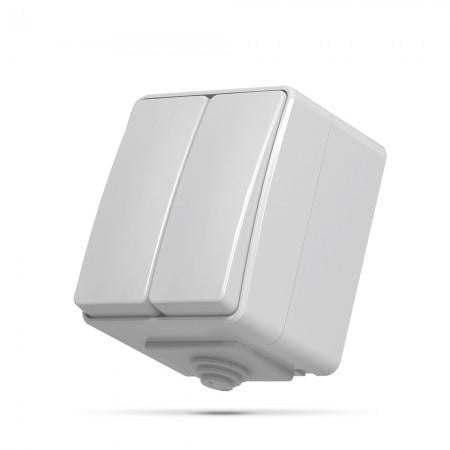 Выключатель двухклавишный внешний Videx BINERA IP65 (27548732)