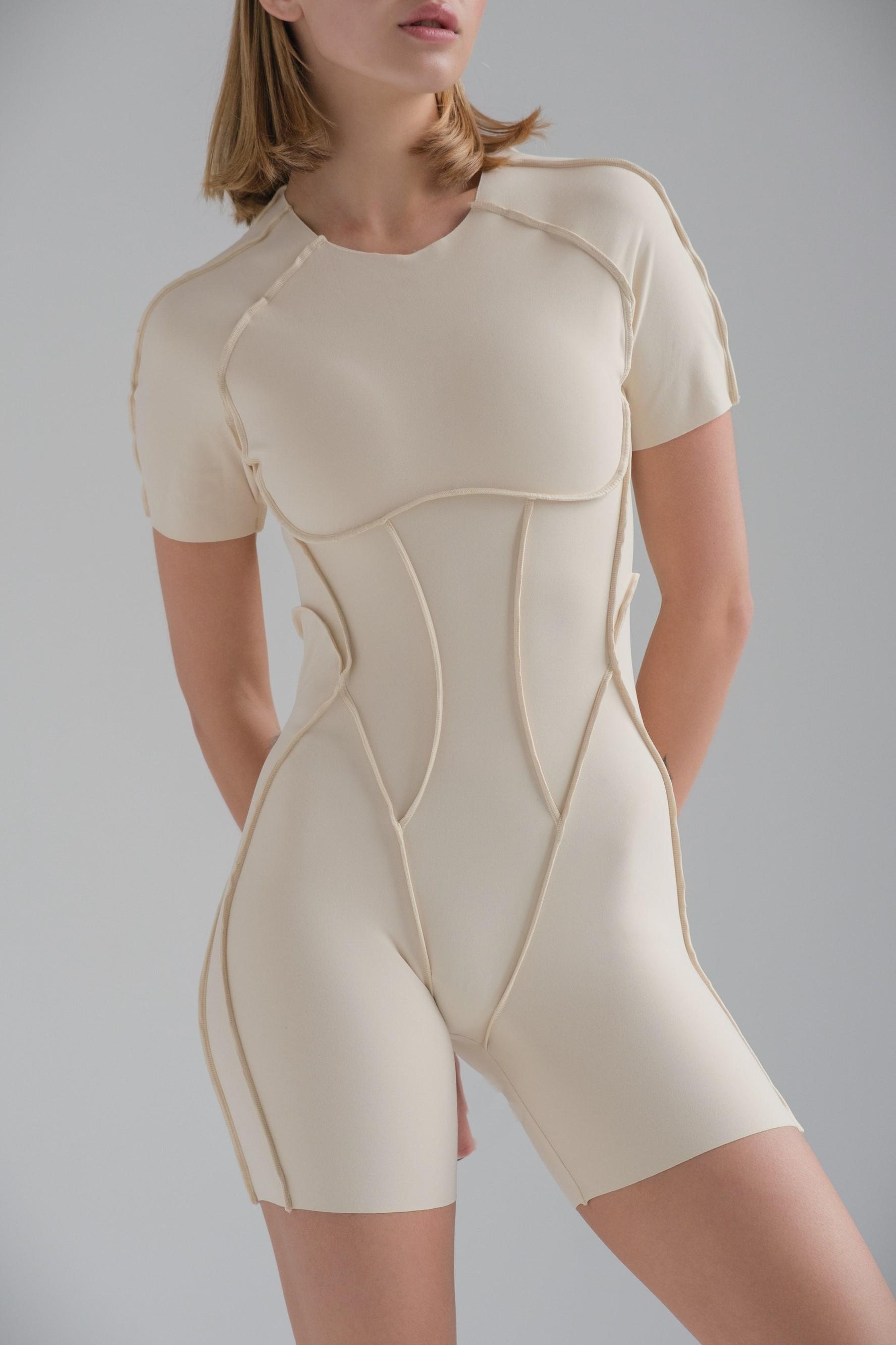 Комбинезон женский спортивный Without Retrit с эффектом Push Up и открытая спина S White (S8049591)