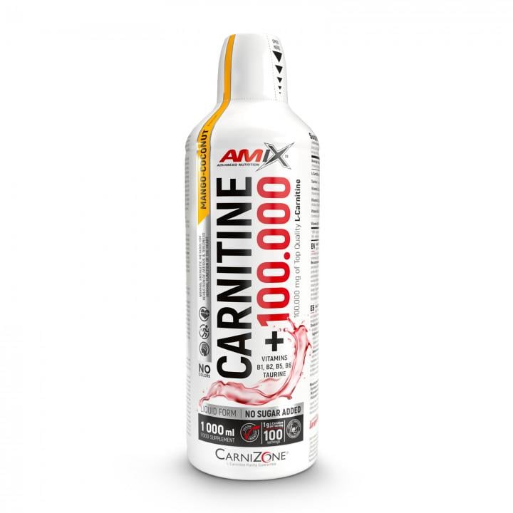 Жироспалювач для спорту Amix Nutrition Carnitine 100.000 mg CarniZone 1000 ml /100 servings/ Mango-Coconut