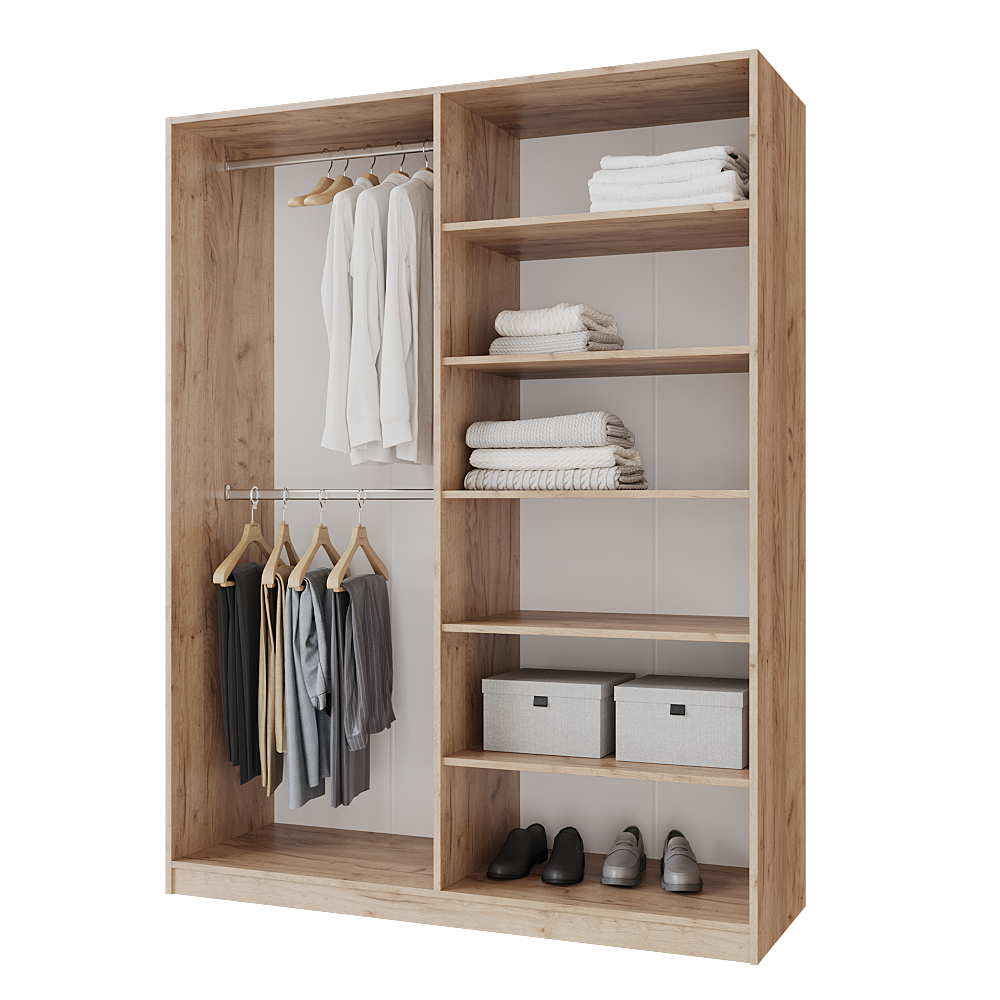 Шкаф распашной Меблітренд Чиназес Чи-1600 1600х500х2050 мм Дуб крафт золотой/Графитовый (26842003) - фото 2 Шкаф распашной Меблітренд Чиназес Чи-1600 1600х500х2050 мм Дуб крафт золотой/Графитовый (26842003) - фото 2