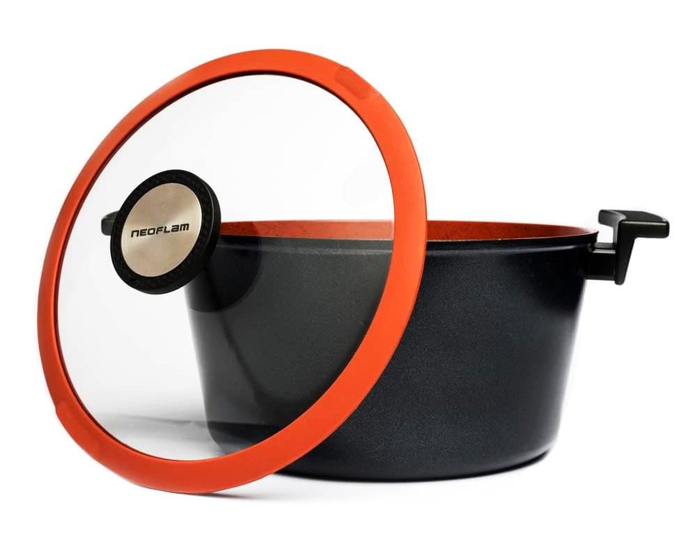 Кастрюля с крышкой Neoflam EC-DC-C24I мраморное покрытие 24 см 4,8 л Черно-красный (1929251714) Кастрюля с крышкой Neoflam EC-DC-C24I мраморное покрытие 24 см 4,8 л Черно-красный (1929251714)