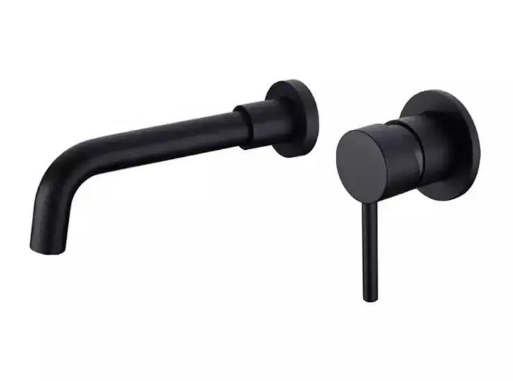 Змішувач для умивальника Lamber Nice настінний Чорний