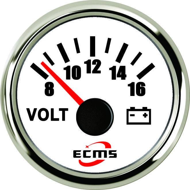 Вольтметр Ecms 52 мм Білий (1504250931)