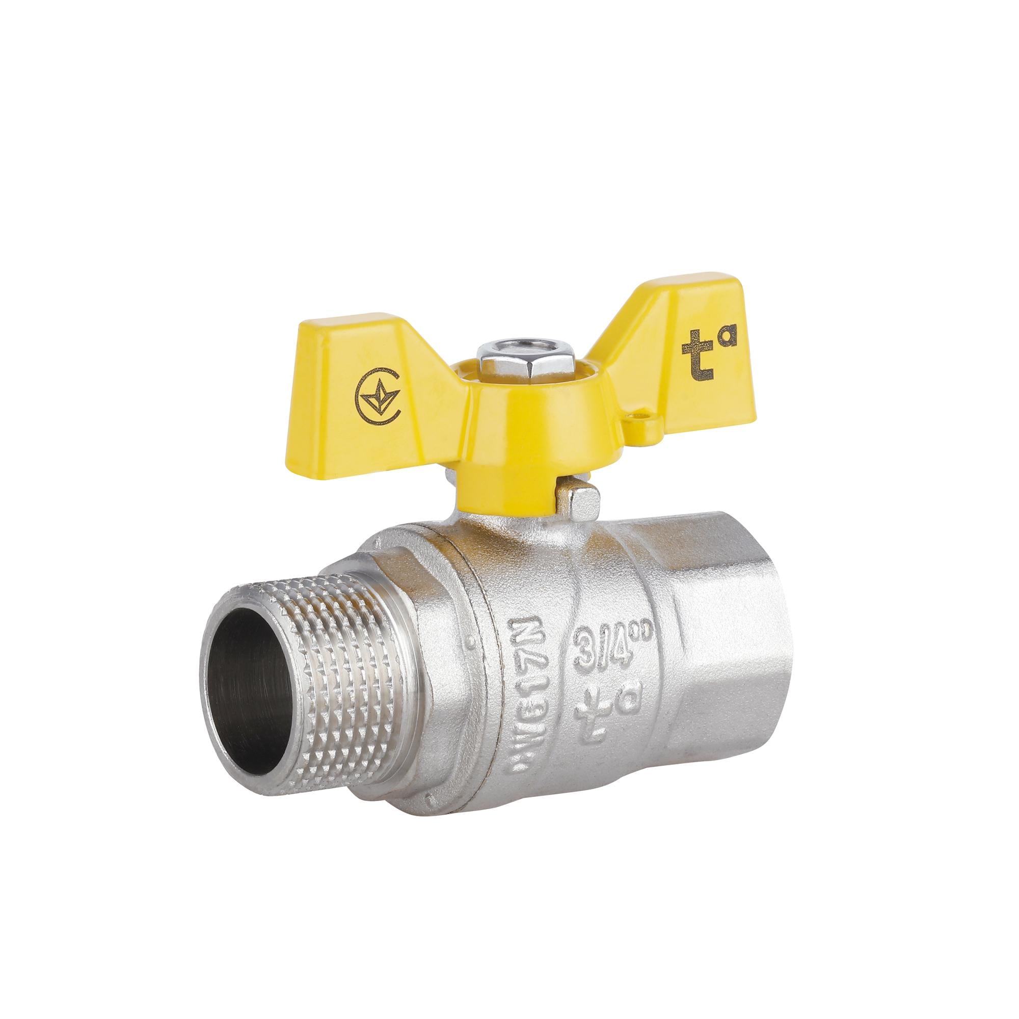 Кран шаровой Thermo Alliance Forte 3/4" ВЗ для газа бабочка (SF607G20)