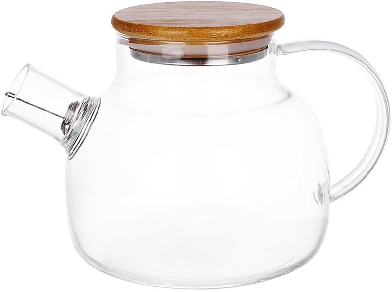 Чайник для заварювання Lorenza з бамбуковою кришкою та фільтром-спіраллю 1 л Чайник для заварювання Lorenza з бамбуковою кришкою та фільтром-спіраллю 1 л