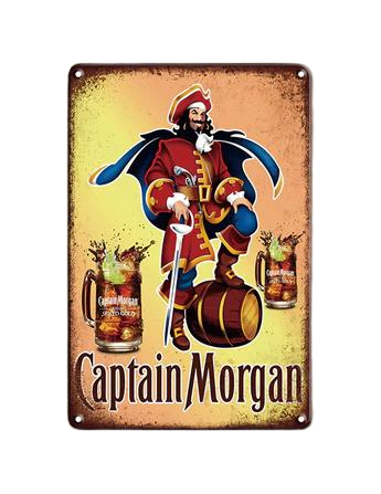 Вывеска для декора Captain Morgan металлическая 20х30 см (12399764)