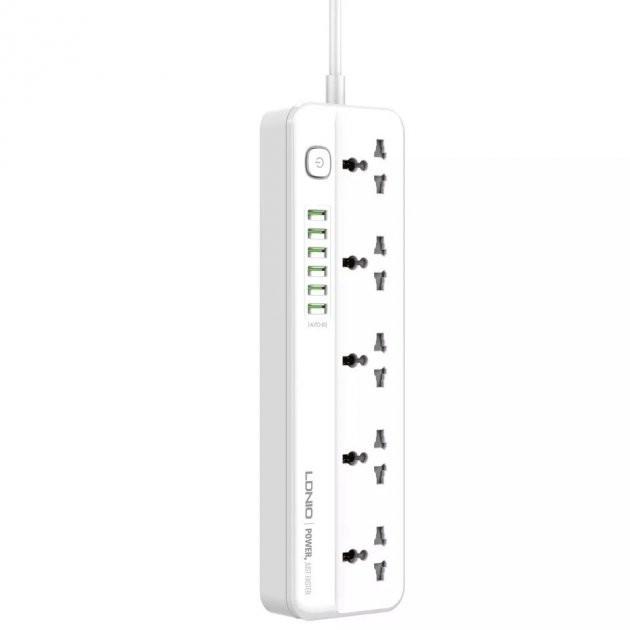 Подовжувач мережевий LDNIO SC5614 5 Розеток + 6 USB 2500 W White - фото 3