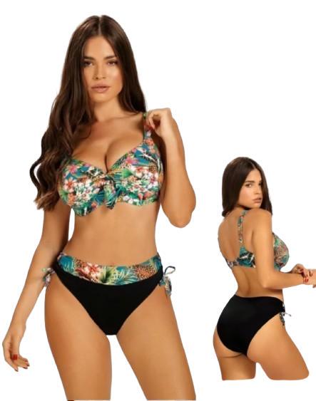 Купальник раздельный с тропическим принтом мягкой чашкой на косточках Self 937НА11 - фото 3