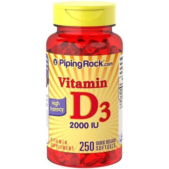 Витамин D Piping Rock High Potency Vitamin D3 2000 IU 250 Softgels Витамин D Piping Rock High Potency Vitamin D3 2000 IU 250 Softgels
