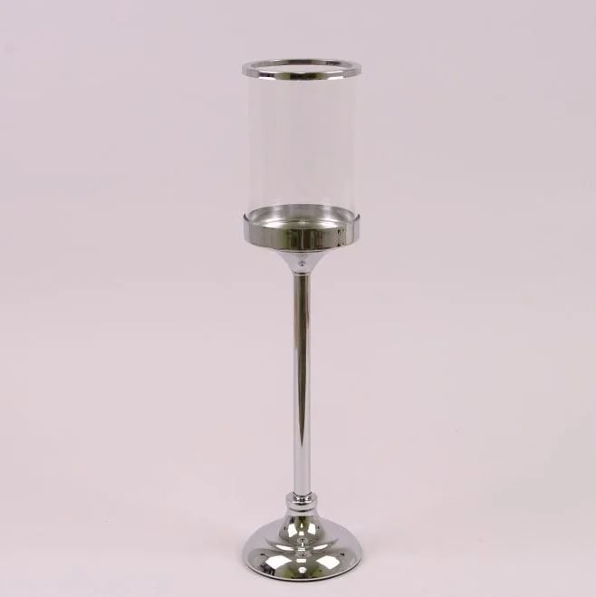 Підсвічник металевий Flora 46 см Срібний (37807)