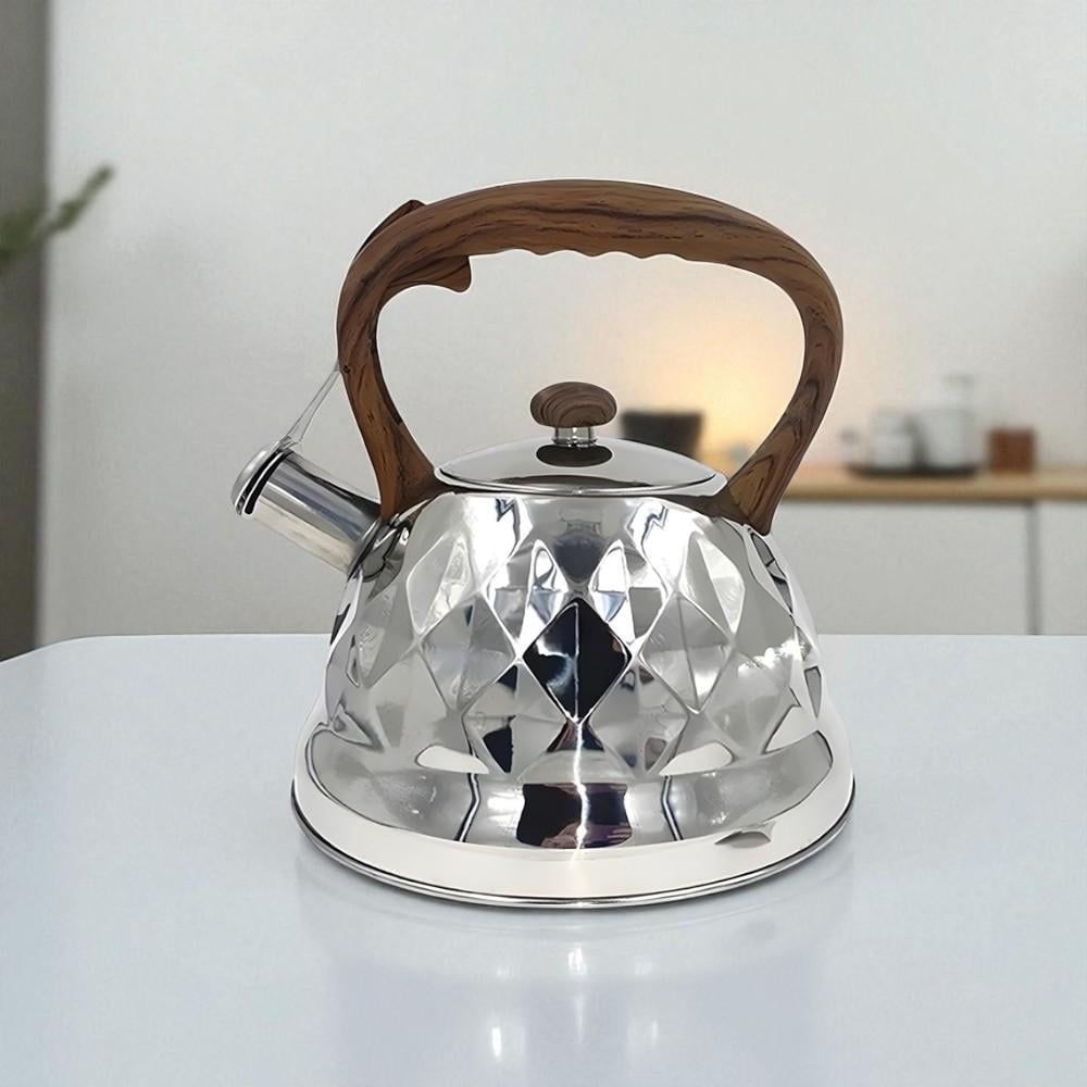 Чайник для индукционной и газовой плит со свистком капсульное дно нержавеющая сталь 3 л (03-EH-5116) - фото 9 Чайник для индукционной и газовой плит со свистком капсульное дно нержавеющая сталь 3 л (03-EH-5116) - фото 9