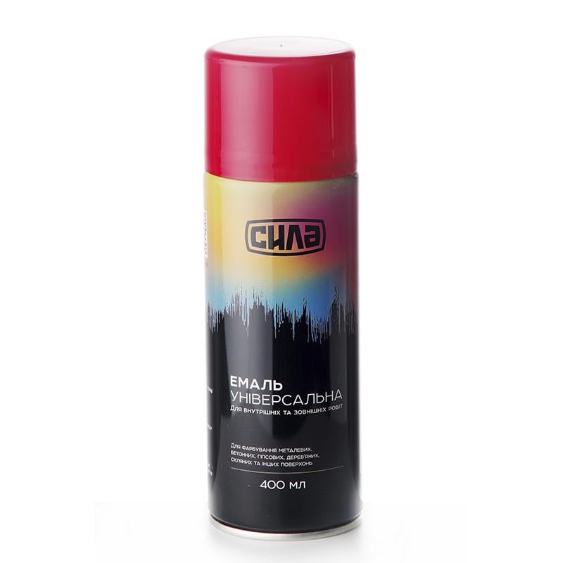 Эмаль универсальная Сила 400 мл RAL 3020 Красный глянец (951307)