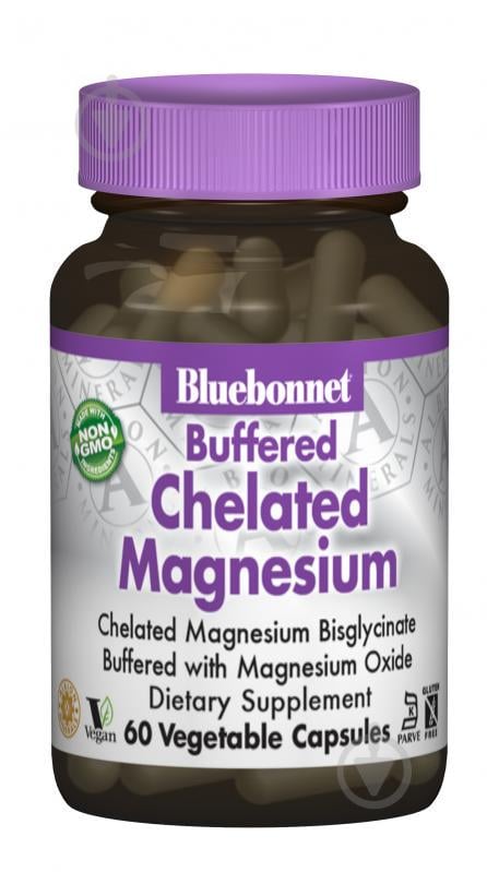 Хелатний Буферний Магній 200мг, Albion, Bluebonnet Nutrition, 60 гелевих капсул