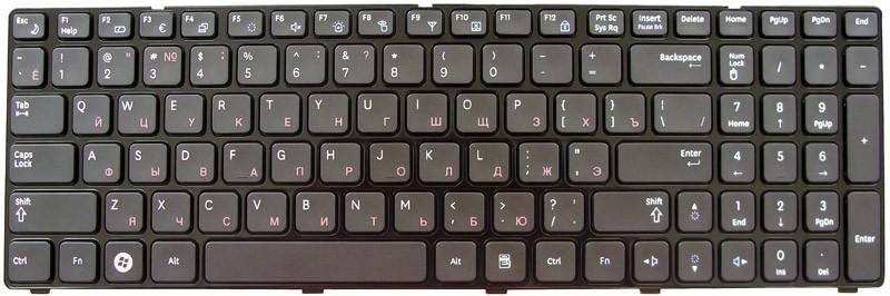 Клавиатура для ноутбука Samsung R580/R590 Black Frame Black