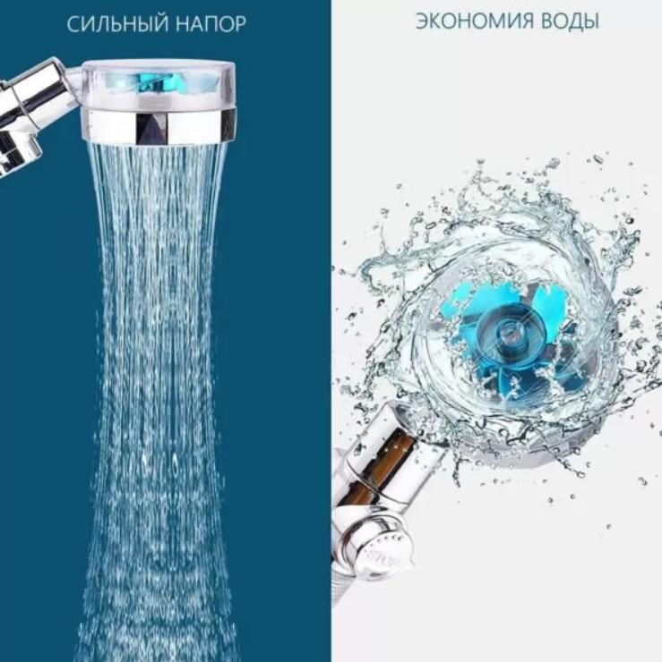 Лійка дяюча душа Turbocharged shower head з функцією стоп і обертанням на 360° (20617162) - фото 7