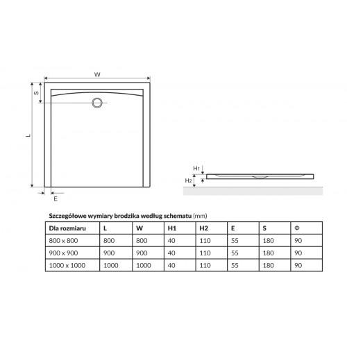 Піддон для душової Excellent Forma Brex.for10Whn 100х100 см Білий (76772) - фото 2