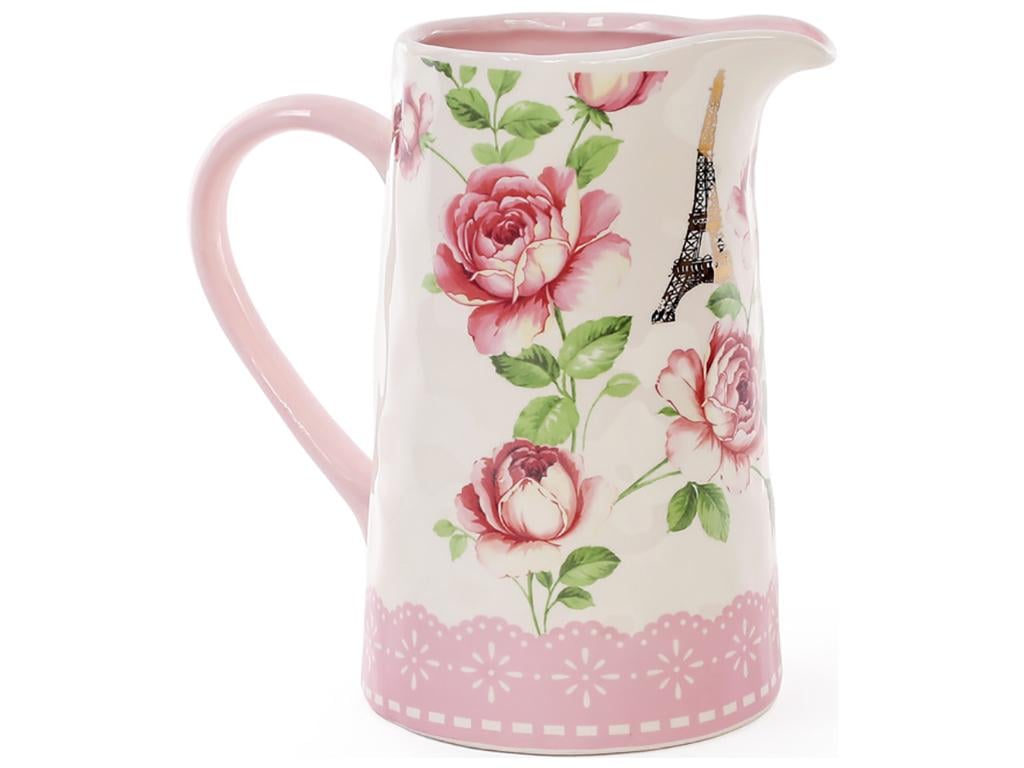 Кувшин керамический Розы с розовой серединой 1 л (BDI-795-377)