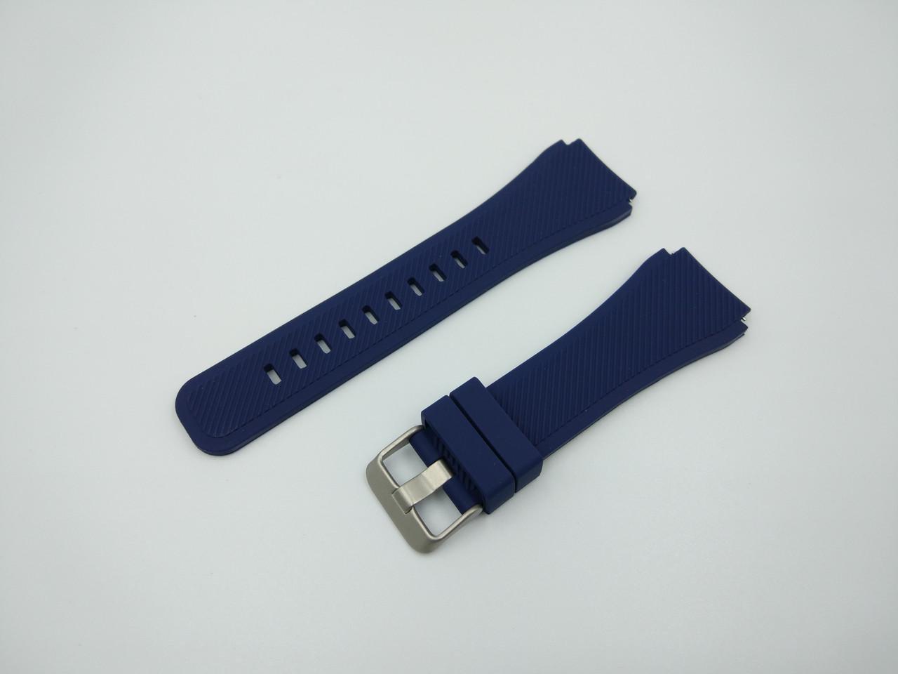 Ремешок для смарт-часов силиконовый SIKAI Classic Gear для 22 мм для Amazfit GTR 2 Pace Stratos/ рифленый Синий (1637P)