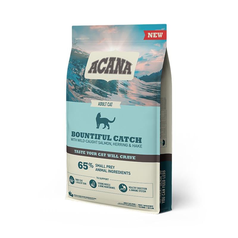 Корм сухой Acana Bountiful Catch Cat с рыбой для взрослых котов 4,5 кг - фото 1 Корм сухой Acana Bountiful Catch Cat с рыбой для взрослых котов 4,5 кг - фото 1