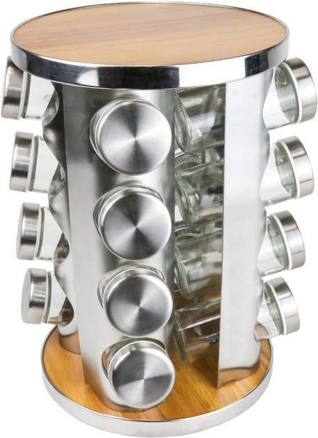 Набор баночек для специй Edenberg EB-18004 на подставке из нержавеющей стали 17 пр. (18004)