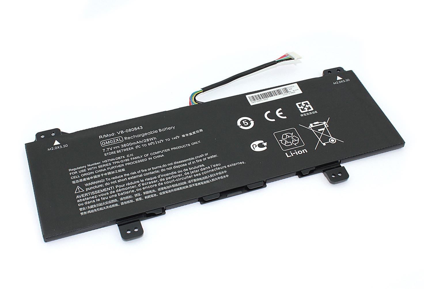 Акумулятор для ноутбука HP GM02XL Chromebook 14-CA 7,7 V 3600 mAh (080843)