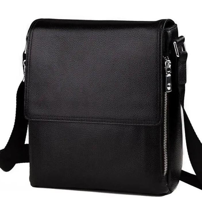 Сумка-барсетка Tiding Bag A525-12178A из натуральной кожи 22,5х26х6 см Черный - фото 2