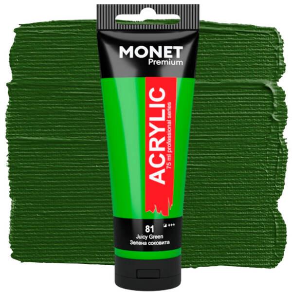 Акрилова фарба Monet 81 75 мл Зелений соковитий (7507881) - фото 1