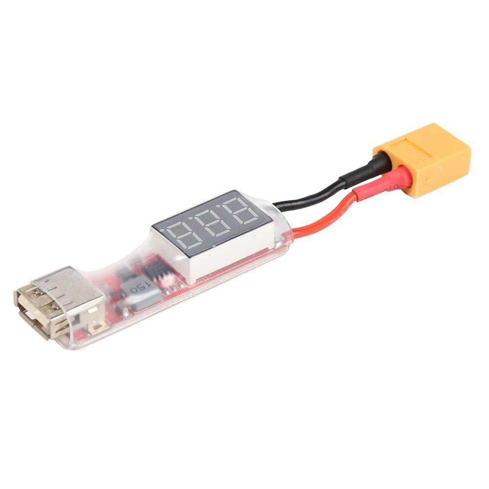 Преобразователь питания XT60-USB-A 5V 2A с LED-дисплеем зарядка телефонов от FPV АКБ (00-00029812)